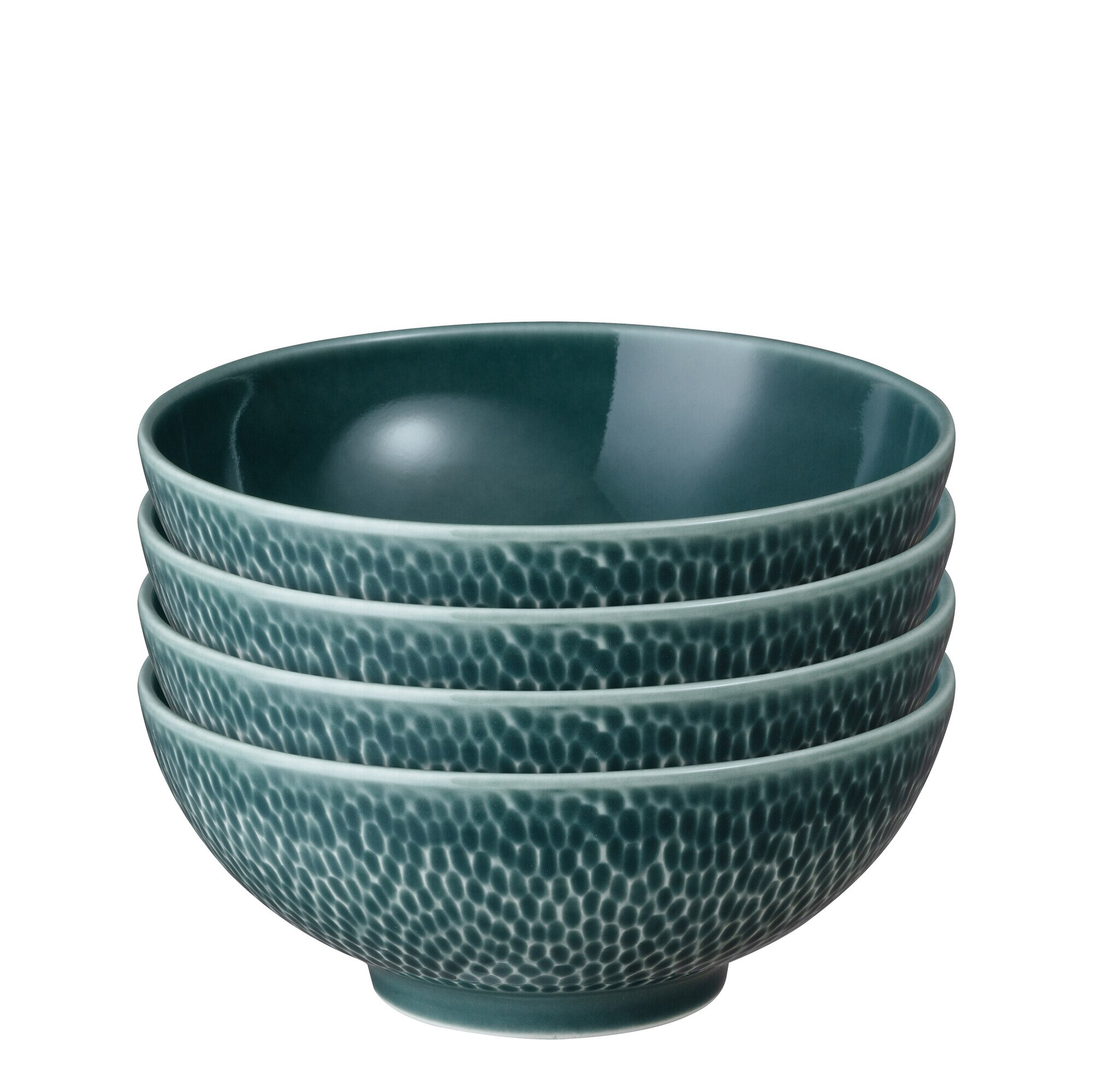 Product photograph of Porcelain Carve Green Cereal Bowl Set Of 4 from Denby Retail Ltd